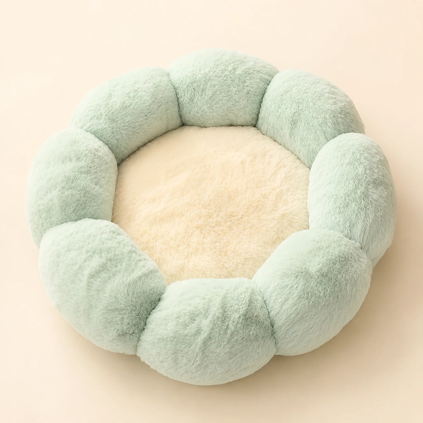 BloomNest Plush Flower Cat Bed