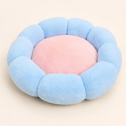 BloomNest Plush Flower Cat Bed