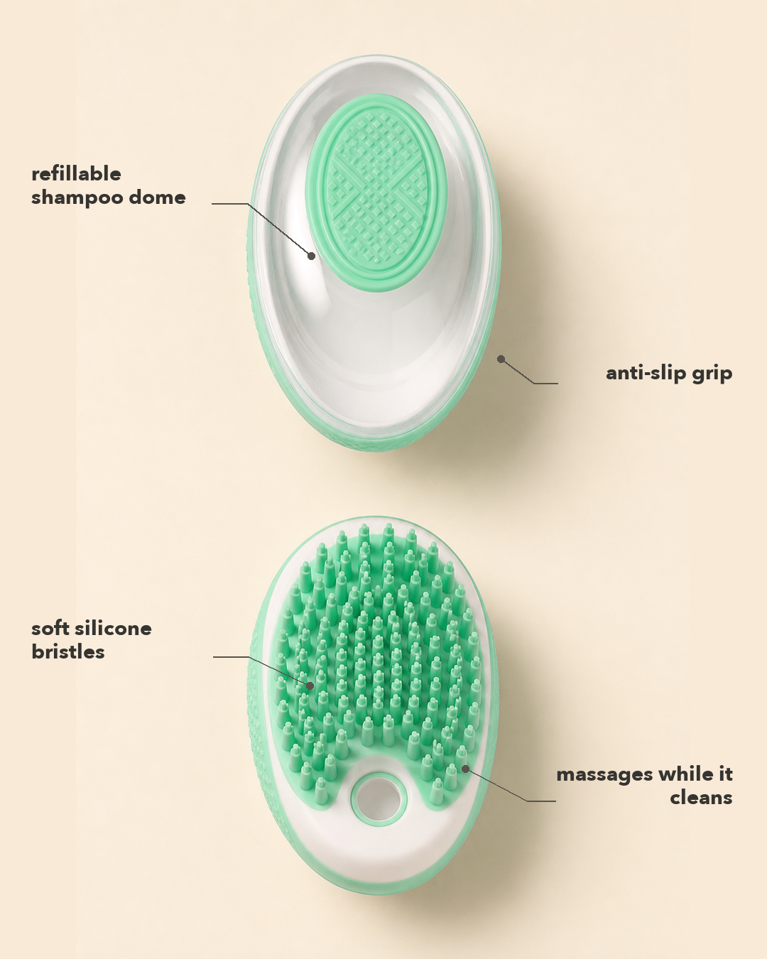 2-in-1 Silicone Pet Bath Brush & Shampoo Dispenser