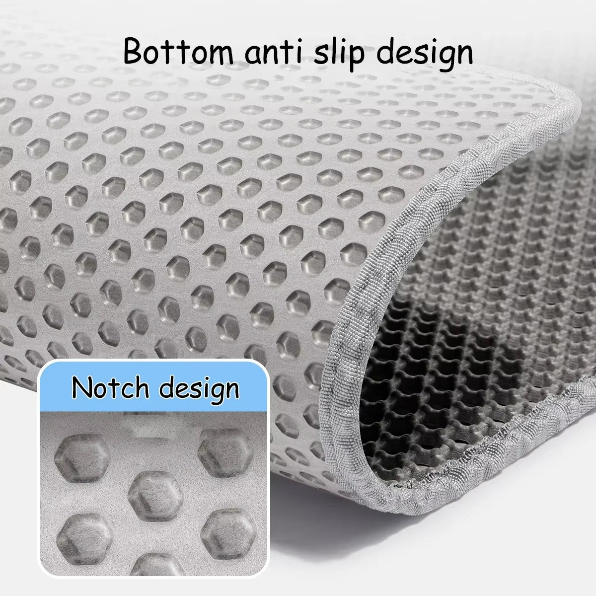 Anti-slip underside of cat litter mat
