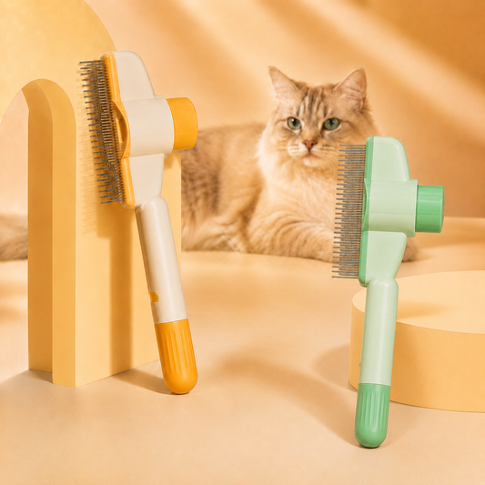 FluffAway Self-Cleaning Deshedding Brush for Cats & Dogs