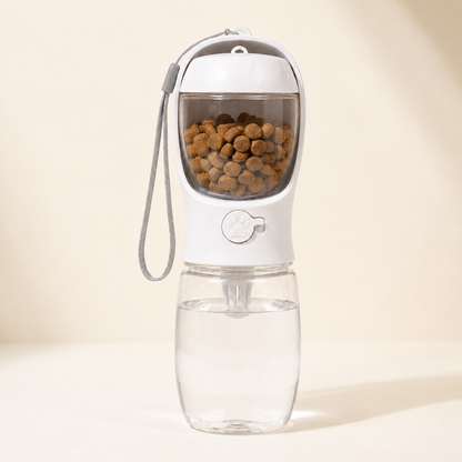 2-in-1 Dog Travel Water Bottle + Treat Holder