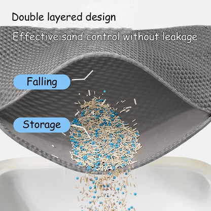 60CMX90CM Cat Litter Mat Waterproof Double Layer EVA Pet Litter Box Toilet Cat Mat Nonslip Sand Cat Washable Pet Clean Pad