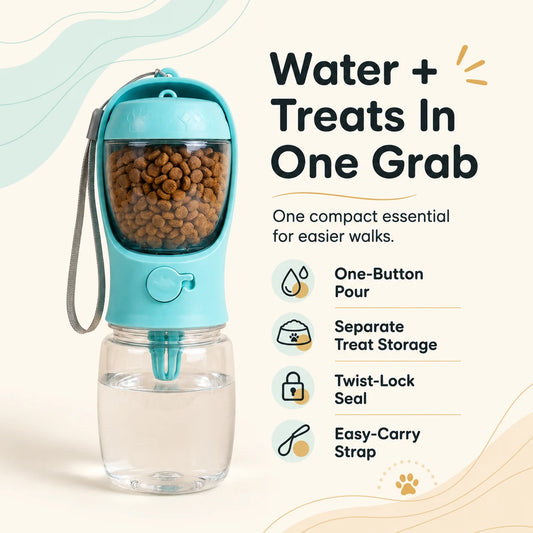 WalkReady Dog Water Bottle + Treat Holder