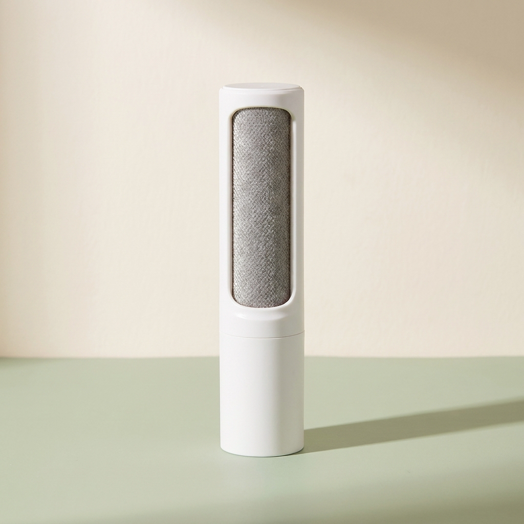 Reusable pet hair remover on a clean neutral background