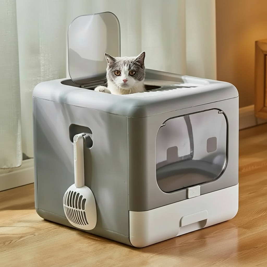Enclosed Cat Litter Box – Clean, Private & Low-Mess