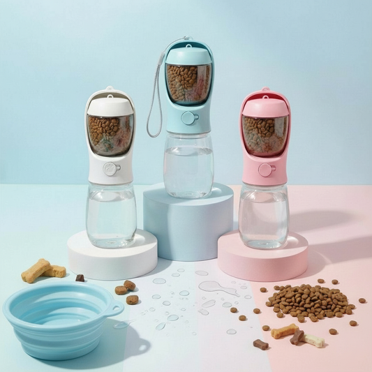 Water + Treats. One Bottle. Zero Stress.