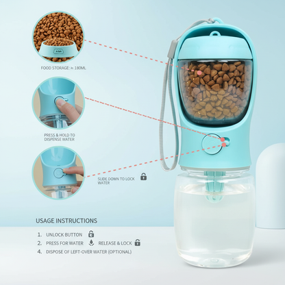 2-in-1 Pet Travel Bottle