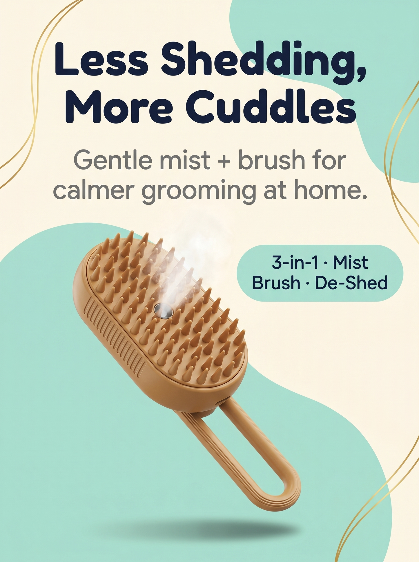 3-in-1 Electric Steamy Spray Pet Brush: less shedding, more cuddles