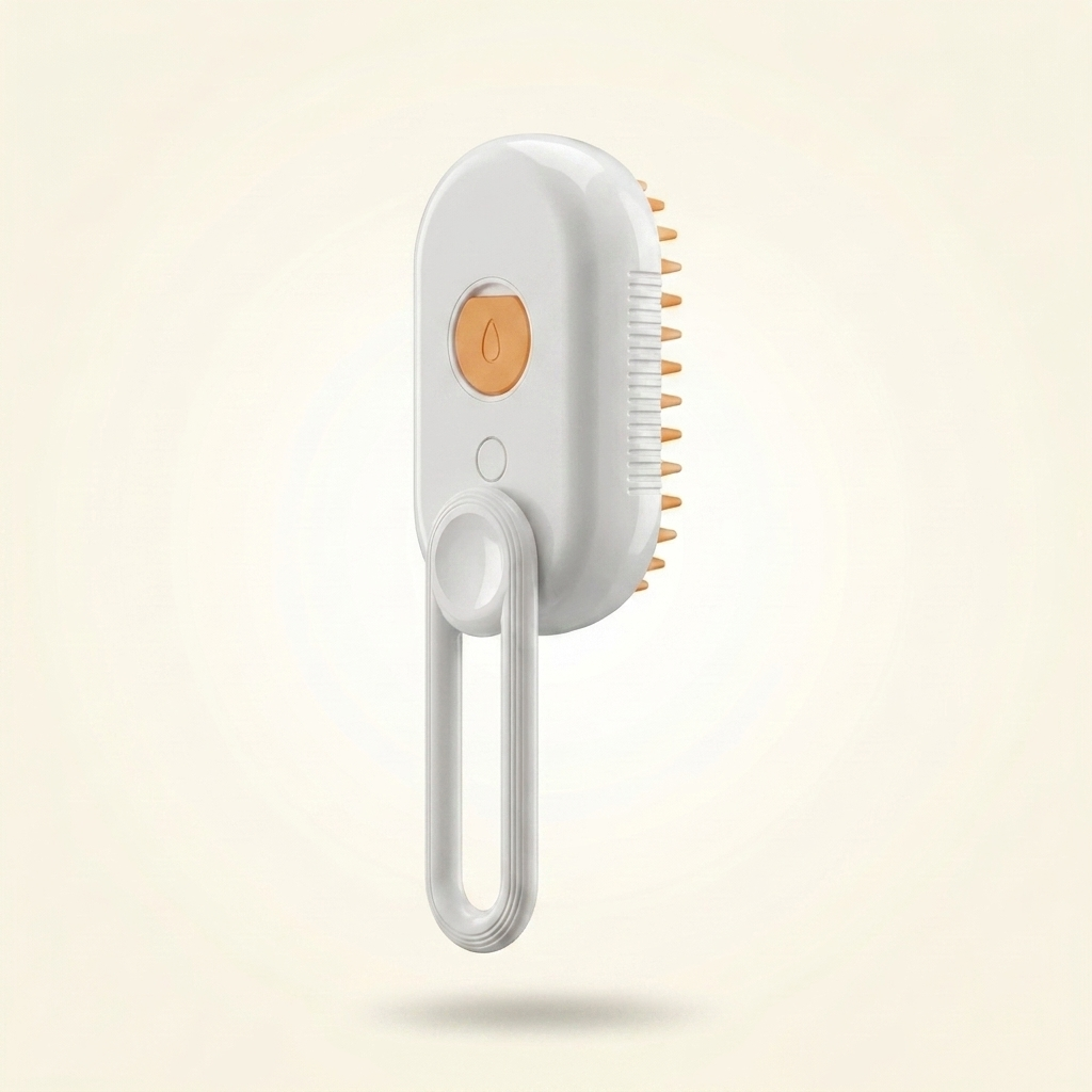 Porcelain White 3-in-1 Electric Steamy Spray Pet Brush